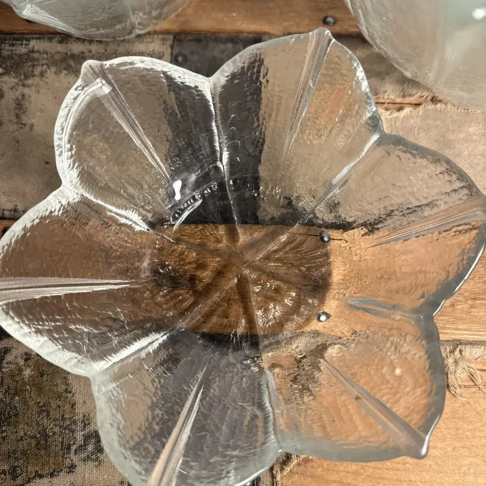 Vintage Pilgrim Glass 5 Piece Salad Bowl Set Hand-Blown